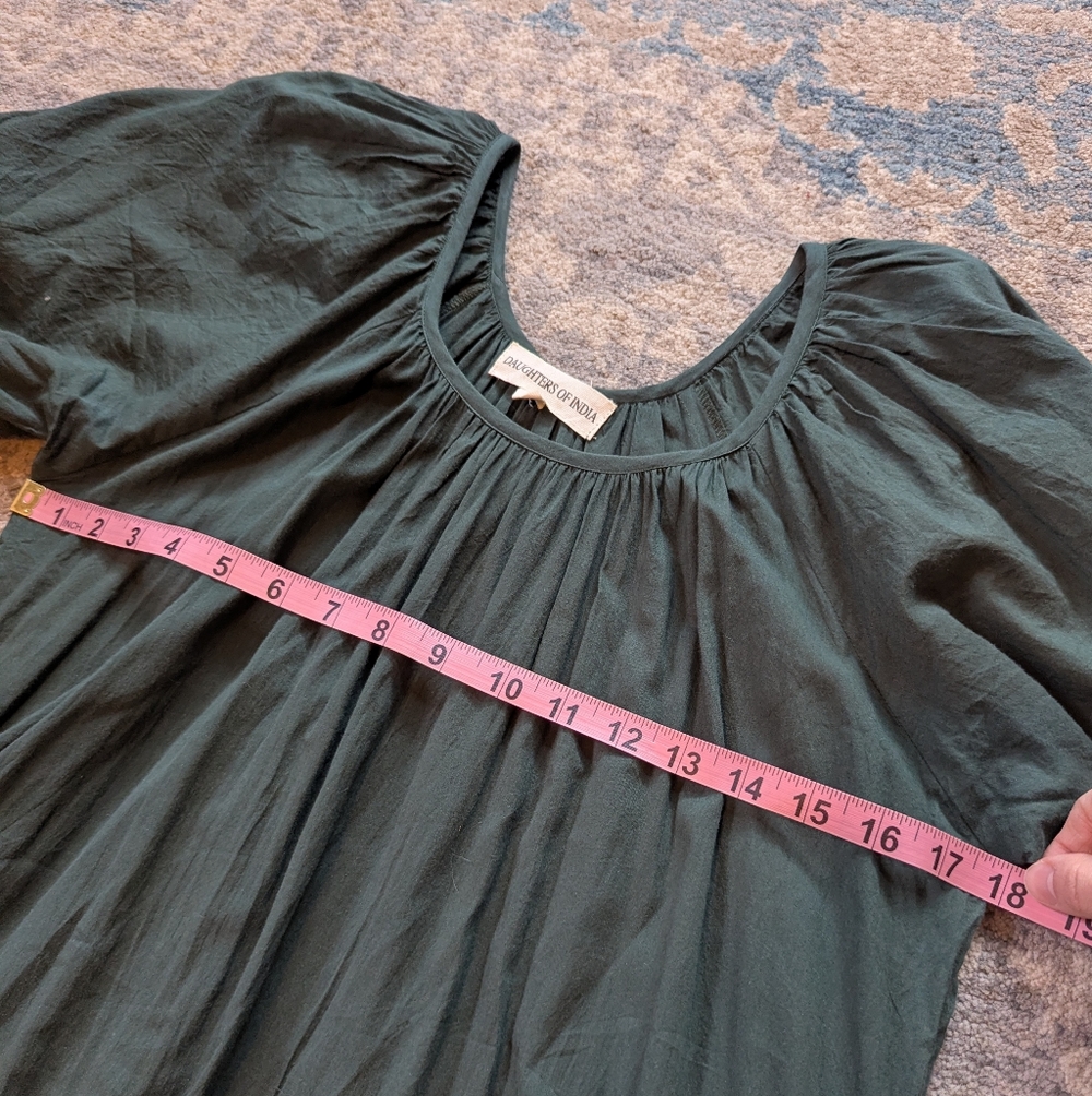 Daughters Of India Sahana Dress In Emerald - Picture 3 of 5